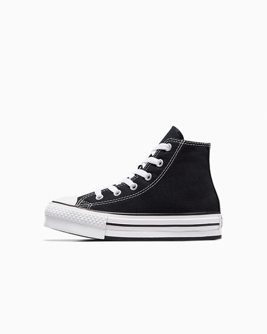 Pantofi Platforma Fete Converse Chuck Taylor All Star Lift Inalti Negrii Albi Negrii | RO KRJPL692